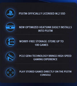 SN850P Hard Disk SSD Heatsink, Hard Drive Disk NVMe PCIe4.0 Gen4 M.<span class=keywords><strong>2</strong></span> 2280 X hingga 7300MB/dtk permainan PS5 - Product Image 3