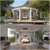Casa de Ensueño, Villa Prefabricada Moderna de Lujo, 1 Recámara, 1 Baño, Casas Contenedor de Acero Ligero Personalizadas, Edificio de Oficinas Multiusos