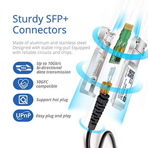 Câble SFP OEM ODM HFiber 10 Pack 10G SFP DAC 03M098ft Câble Twinax en cuivre passif à connexion directe pour Cisco SFPH10GBCU03M Ubiquiti - Product Image 2