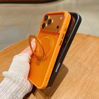 Coque magnétique mate avec béquille pour iPhone 17 Pro Max, étui de téléphone doux au toucher avec support de voiture pour iPhone 17 16 15 14 13 Pro