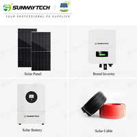 Accueil hybride 6kw photovoltaïque systèmes d'énergie solaire hybride domestique système d'énergie solaire kit solaire