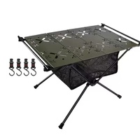 Table de camping tactique ultralégère portable, table de pique-nique pliable pour l'extérieur avec sac de rangement en filet
