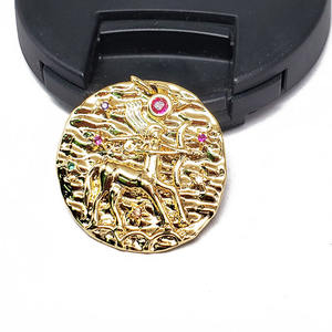 CZ8263 Stella Constell Arcobaleno Placcato Oro DELLA CZ Il Micro Pavimenta <span class=keywords><strong>Oroscopo</strong></span> Segno Zodiacale Moneta Rotonda Disco Del Pendente per la Collana - Product Image 5