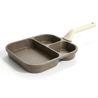 Poêle à œufs RAF R.2545 19x23cm 3-en-1 antiadhésive multi-sections, compatible électrique, gaz et induction, facile à nettoyer
