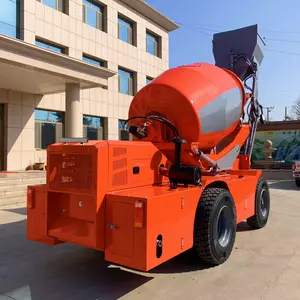Misturador de concreto móvel com bomba, misturador de concreto portátil com carregamento automático, 9500 kg