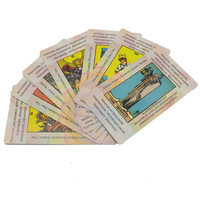 Kartu Tarot kustom Logo asli dicetak Tarot MEWAH YANG dapat dipersonalisasi di Rusia dengan buku panduan di dalam kotak