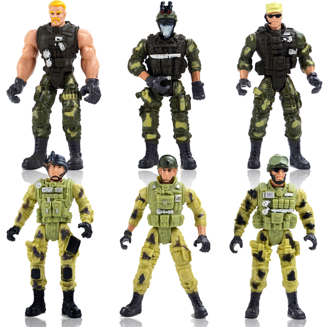 6-in-1 S.W.A.T. Counter-Strike Toy Soldiers with Guns Perfect for Aspiring Commanders Military Action Figures Set for Kids 3+