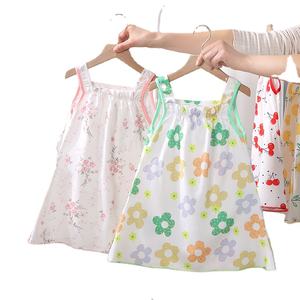 Belle princesse filles été plage jupe robe suspendue conception petits enfants dentelle décorée vêtements <span class=keywords><strong>de</strong></span> nuit solide mode - Product Image 1