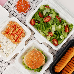 Contenedor de comida de almidón de maíz para llevar, caja de comida de concha de almeja, <span class=keywords><strong>microondas</strong></span> compostable desechable - Product Image 2