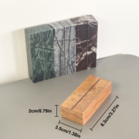 Porte-cartes de visite rectangulaire moderne en marbre poli fait main Telazzo, multi-usages, empilable, tendance mode, accessoire de décoration de bureau