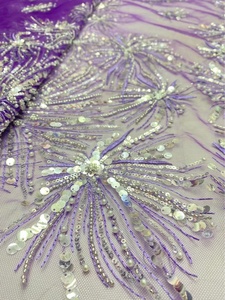 Sang Trọng Đa-Màu Sắc Pháp Ren Đính Cườm Pháo Hoa Mô Hình Laser Thêu Hạt Sequins Vải Cho Đám Cưới Cô Dâu Ăn Mặc - Product Image 6