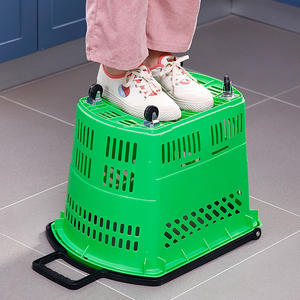 ตะกร้าช้อปปิ้งพลาสติกแบบมีหูหิ้ว พกพาสะดวก ความจุมาตรฐาน หลายสี สำหรับเก็บของชำ - Product Image 5