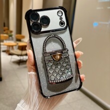 Custom 3D Glitter TPU Electroplate Sparkling Milk Tea Cup Phone Case for 16/15/14/13/12/11 Pro Max X XR
