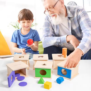 Jouet de tri et de reconnaissance des couleurs en bois inspiré de Montessori pour enfants, jeu de correspondance de formes géométriques, cognition, bois naturel - Product Image 3