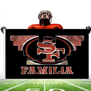 Vente chaude toute la bannière de l'équipe de football américain de la NFL 3x5ft Design personnalisé Cowboys Chiefs Raiders Niner Gang 49ers Drapeaux - Product Image 3