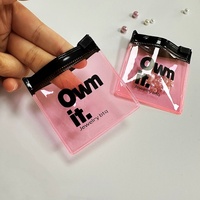 Petit mini sac transparent à fermeture éclair en plastique PVC rose pour bijoux, boucle d'oreille, collier, emballage d'affichage, pochette à zip-lock