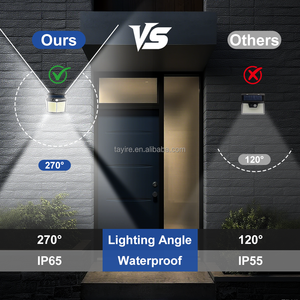 Risparmio energetico Super luminoso bianco freddo esterno IP65 412LED luce solare da giardino a 4 lati lampada da parete sensore di sicurezza - Product Image 2