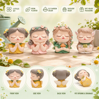 Ornement de bureau en résine elfe mignon, pot de fleurs pour plantes succulentes, pot de fleurs créatif pour décoration de cour, récipient pour plantes en pot