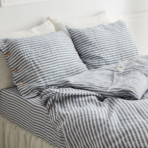 High Quality European Flax Linen Custom Size Queen King French Organic Linen Duvet Cover Pillow Cover Linen <b>Bedding</b> <b>Set</b> - Product Image 3