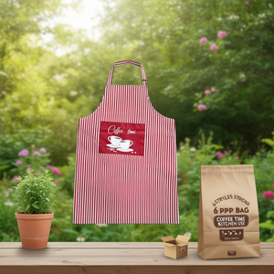 Tabliers rayés 6 styles, sac OPP, imprimé Coffee Time, pour la cuisine - Product Image 2