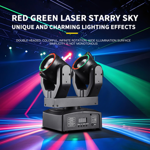 Mini projecteur laser double tête 100W avec 24x0.2W LED RGB DMX512 activé par le son CRI90 IP33 pour scène professionnelle, DJ, discothèque, soirée, dimmable - Product Image 3
