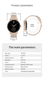 Nữ Smartwatch 1.3inch Vòng Phụ Nữ Thông Minh xem giấc ngủ Tracker BT cuộc gọi cho phụ nữ sức khỏe Relojes inteligentes Para mujer - Product Image 6