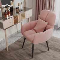 Chaise de maquillage en métal avec dossier, style moderne et simple, pour coiffeuse de chambre, populaire sur internet, luxe léger, tabouret pour manucure Instagram pour filles