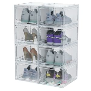 Nouvelle Collection : Lot de 6 Boîtes à Chaussures Pliables et Empilables en PP Noir Transparent – Organisateur de Baskets et Rangement pour Chaussures en Plastique - Product Image 2