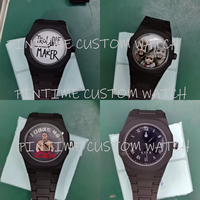 Montre personnalisée avec boîtier en plastique, cadran personnalisé, montre-bracelet sport à quartz pour homme, impression photo