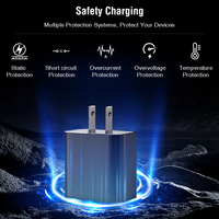 Chargeur mural USB rapide US Warehouse, charge rapide réelle PD 20W Qc3.0, port C, prise US, adaptateur de voyage cube pour chargeur Apple iPhone