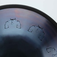 Handcrafted Steel Tongue Drum Mountain Rain Butterfly Design Crystal 51cm Diameter G-A-G Tone Meditation Percussion Musical