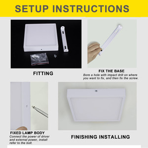 18 Wát treo tường <span class=keywords><strong>LED</strong></span> Bảng điều chỉnh ánh sáng vuông trang trí nội thất khung với cơ thể nhôm IP44 đánh giá cho nhà văn phòng phòng tắm chiếu sáng - Product Image 5