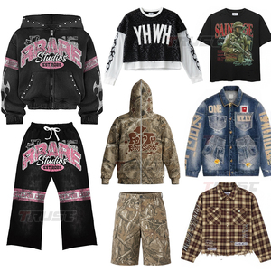 Fabricante de Ropa Personalizada, Sudadera con Cremallera Completa y Pedrería, Sudadera con Capucha para Hombre, Sudadera con Capucha de Alta Calidad con Pedrería para Hombre - Product Image 5