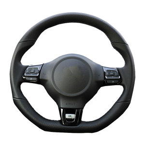 Housse de <span class=keywords><strong>volant</strong></span> de voiture en cuir microfibre Fibre de cuir compatible Volkswagen Golf 6 GTI MK6 VW Polo GTI <span class=keywords><strong>Scirocco</strong></span> R Passat CC - Product Image 2