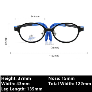 Confortable lumière bleue bloquant les cadres optiques pour enfants optique 180 degrés courbe jambe petit ovale TR90 anti-dérapant garçons fille - Product Image 6