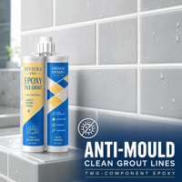 Scellant époxy imperméable anti-moisissure pour carrelage, 400 ml, tube double, adhésif époxy pour carrelage pour salle de bain