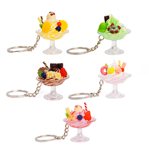 Llaveros de Plástico Personalizados con Forma de Helado, Llaveros Divertidos de Comida Falsa, Llavero de Simulación 3D, Regalo Hecho a Mano - Product Image 1