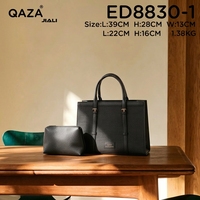 QAZA Sacs à Main Femme 2026 Nouveauté Ensemble de Sacs 2-en-1 en Cuir PU Tressé Sac Fourre-Tout Esthétique pour Dames