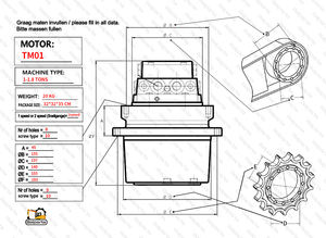 Motor de Traslación Final para Miniexcavadora KOMATSU PC14R-2 PC15R-8, Repuestos 20M-60-91302 20W-60-32001, Reductor de Motor de Traslación PHV-1B-12 TM01 - Product Image 6