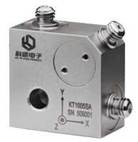Akselerometer Triaksial Suhu Tinggi Sensor Akselerasi Keluaran Muatan PE Transduser Getaran Piezoelektrik 800g 25pC/g 5kHz