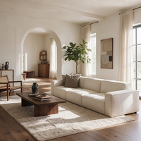 Modernes Quadratisches Stoff-Ecksofa-Set Dreisitzer Modulares Sofa für Villa-Wohnzimmer Komfortables Umweltfreundliches Design
