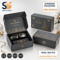 Boîte d'expédition en carton ondulé personnalisée pour Noël, boîte à courrier colorée, emballage cadeau avec logo pour l'expédition e-commerce