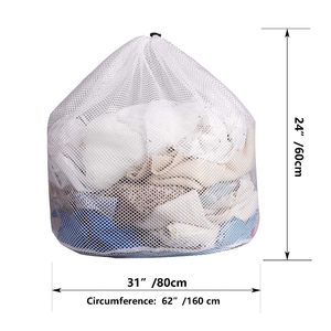 Mạnh mẽ lưới túi giặt với dây rút lớn <span class=keywords><strong>Net</strong></span> Du Lịch Túi giặt cho quần áo bẩn - Product Image 4