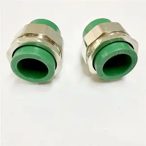 Manufacture wholesale customized equal shape 25mm dark green PPR brass union for water