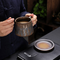Tasse à café en céramique glaçure céramique japonaise nordique faite à la main poterie tasse à thé avec soucoupe