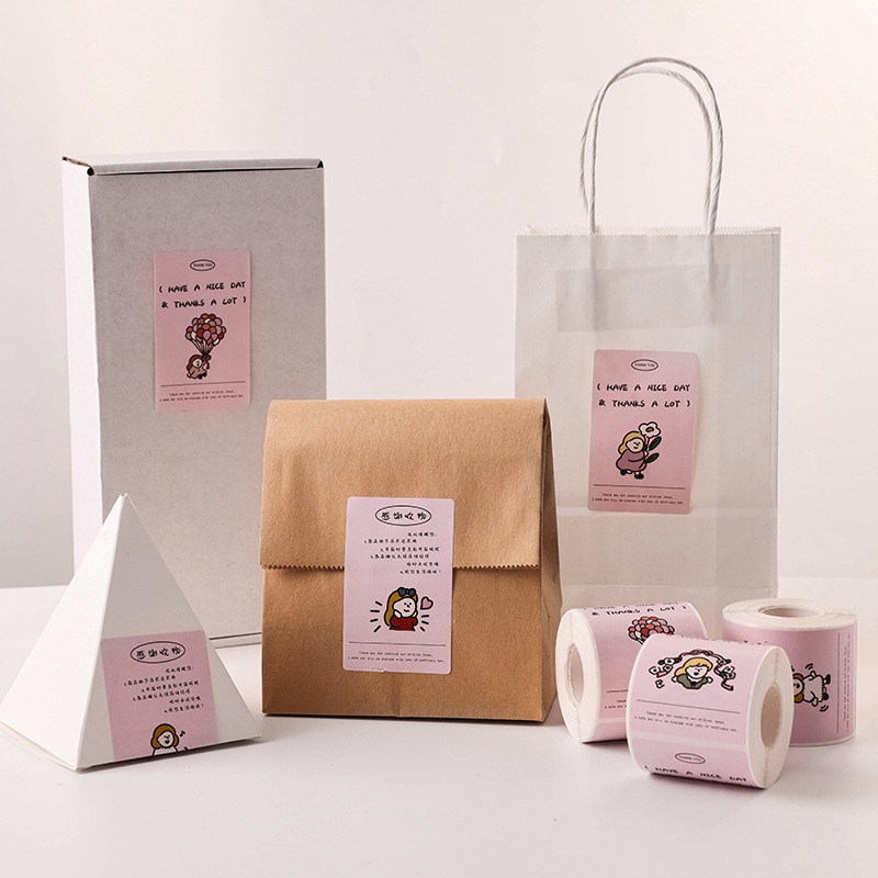 Custom Packaging Labels Paper Bag Sealing Stickers logo Printing Matte Labels for Decorating