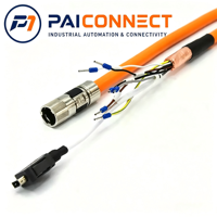 Kabel Ekstensi Servo 6FX5002/6FX8002-8QN04-1BA0 PAICONNECT Tembaga PVC IP65 3M-20M 600V/1000V M17 Female Male Kompatibel PUR
