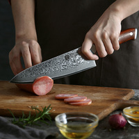 Ensemble de couteaux de chef de cuisine professionnels en damas Offre Spéciale avec manche en palissandre de qualité supérieure