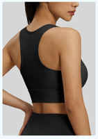 Soutien-gorge de sport sans dos très élastique et respirant avec bretelles pour un maintien élevé, haut de yoga écologique pour femme