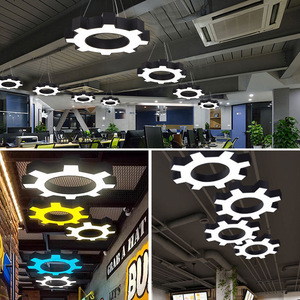 Led Tooling <b>Lighting</b> Gear Modeling <b>Chandelier</b> Office Gym Dance Room Supermarket Store Industrial Wind <b>Chandelier</b> - Product Image 4